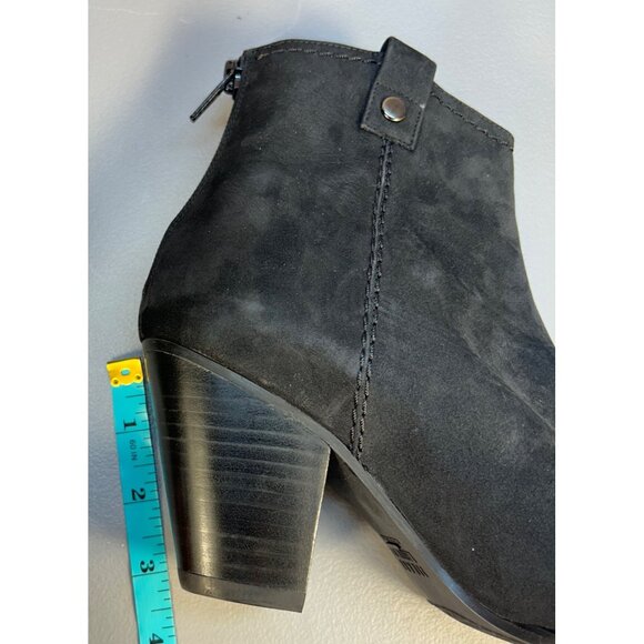 Stuart Weitzman Womens 6.5 Black Suede Ankle Boots Studded Toe Luxury Cowgirl - Picture 4 of 13